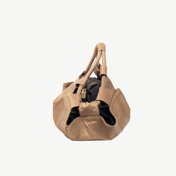 Loewe Nappa Aire Metallic Gold Sheep Skin Anagram Handbag - Picture 3 of 12